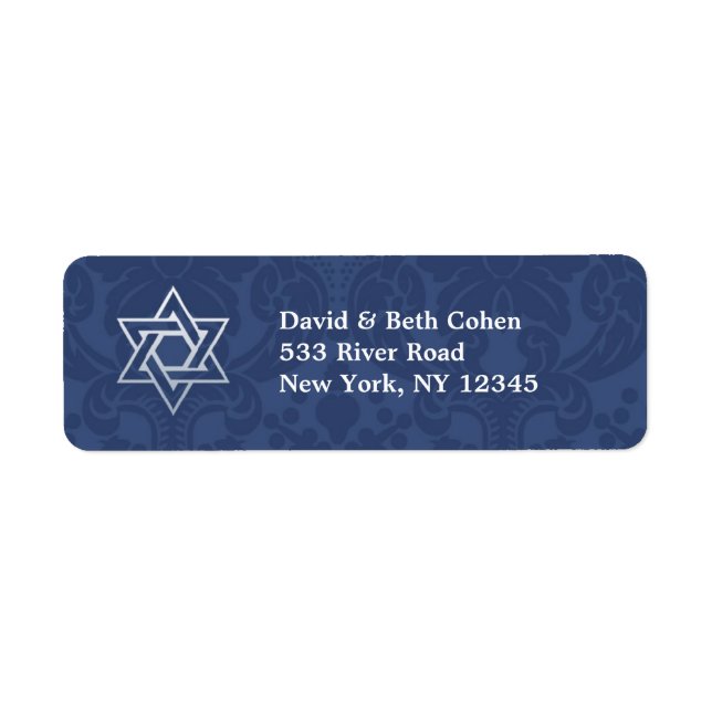 Star of David Jewish Return Address Label (Front)