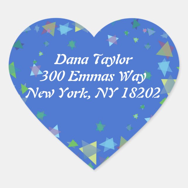 Star of David Jewish RETURN ADDRESS Sticker Label (Front)