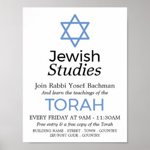Star Of David, Judaism, Jewish Studies Advertising Poster