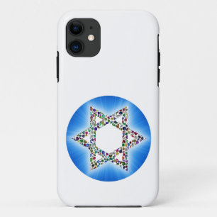 Star of David made with Gemstones iPhone 11 Case