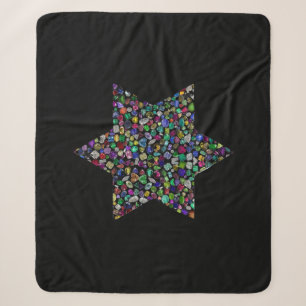 Star of David made with Gemstones in All Colours Sherpa Blanket