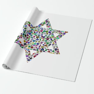 Star of David made with Gemstones in All Colours Wrapping Paper