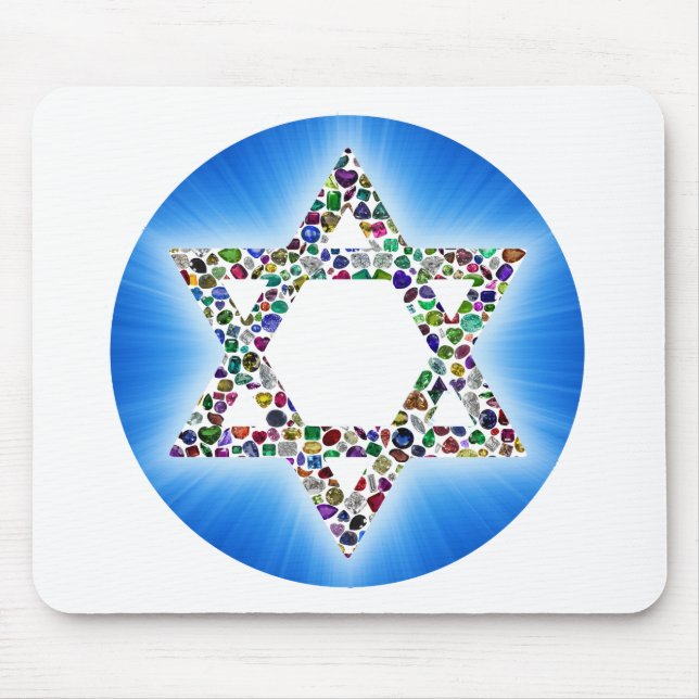 Star of David made with Gemstones Mouse Mat (Front)