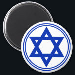 Star of David Magnet<br><div class="desc">Round magnet with an image of a royal blue Star of David and royal blue double border on white. See the entire Hanukkah Magnet collection under the HOME category in the HOLIDAYS section.</div>