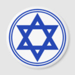 Star of David Magnet<br><div class="desc">Round magnet with an image of a royal blue Star of David and royal blue double border on white. See the entire Hanukkah Magnet collection under the HOME category in the HOLIDAYS section.</div>