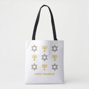 Star of David Menorah HANUKKAH Tote Bag