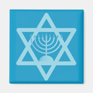 Star of David Menorah Magnet