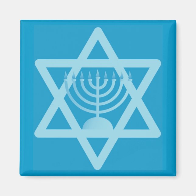 Star of David Menorah Magnet (Front)