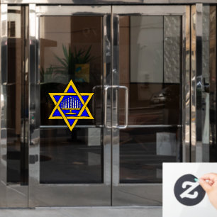 Star of David & Menorah Window Cling