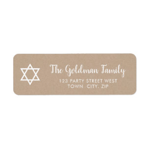 STAR OF DAVID modern plain simple kraft white