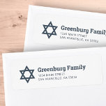 Star of David Modern Simple Chic Return Address<br><div class="desc">Composed of modern serif and sans serif typography with a star of David.

This is designed by Select Party Supplies,  exclusive for Zazzle.

Available here:
http://www.zazzle.com/store/selectpartysupplies</div>