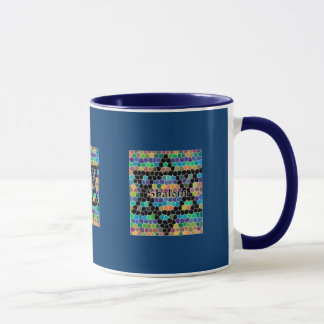 Star of David Mosaic-Shalom/Navy Blue Mug