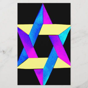 Star of David Multicolor Fun Stationery
