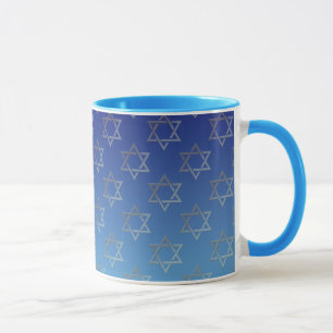 Star of David on blue background Mug