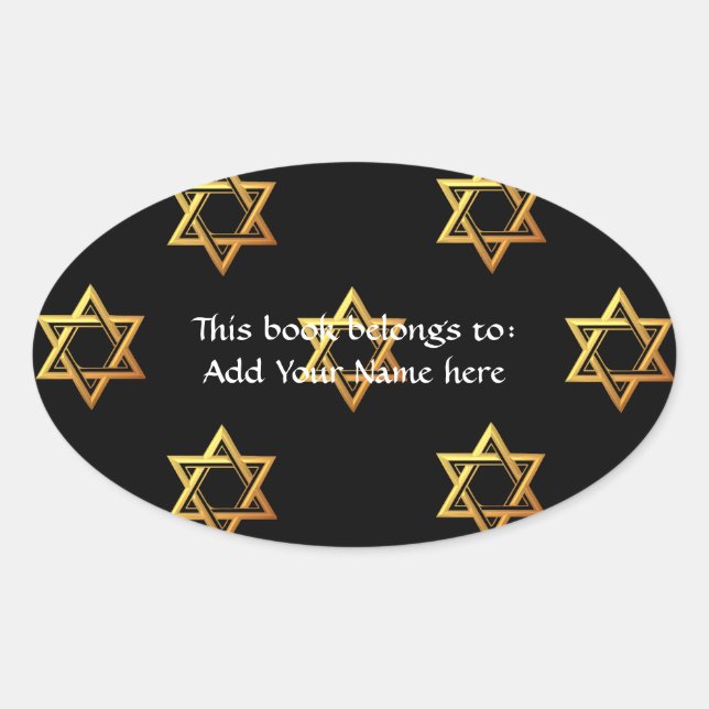 Star of David Oval Sticker (Front)