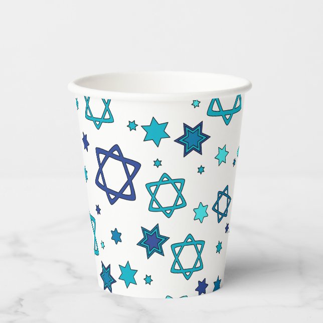 Star of David Paper Cups - White (Front)