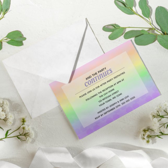 Star of David Pastel Ombre Bat Mitzvah After Party Invitation (Creator Uploaded)