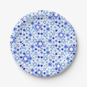 Star of David Pattern Hanukkah Passover Paper Plate