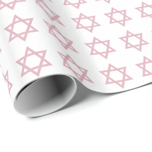 Star of David Pattern-Pink Wrapping Paper