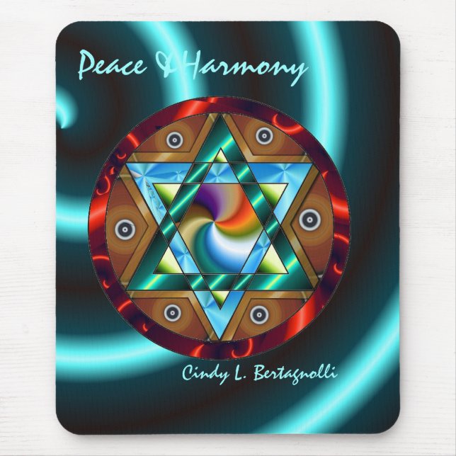 Star of David Peace & Harmony Mouse Mat (Front)
