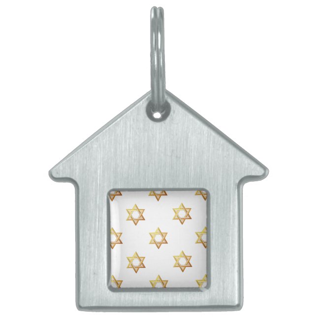 Star of David Pet Name Tag (Front)