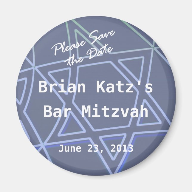 Star of David Round Magnet (Front)