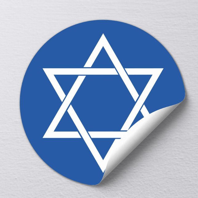 Star of David Royal Blue Religious Symbol Classic Round Sticker (Creator Uploaded)