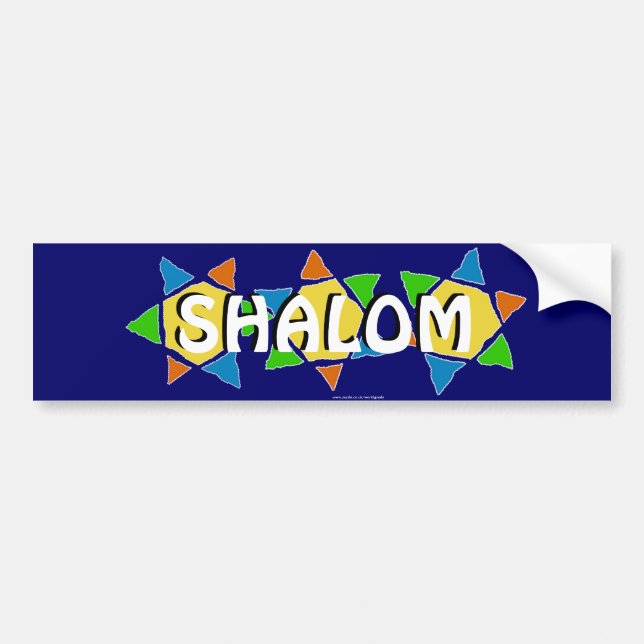 Star of David Shalom Bumper Sticker (Front)