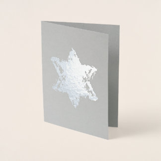 Star of David Silver Foil Design Blank Card