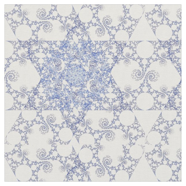 Star of David Snowflake Fabric Design (Close Up)