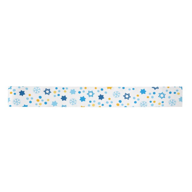 Star of David Snowflakes  Satin Ribbon (Front)