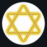 Star of David sticker<br><div class="desc">Gold stylised Star of David on a sticker</div>