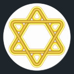 Star of David sticker<br><div class="desc">Gold stylised Star of David on a sticker</div>