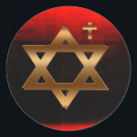 Star of David Stickers<br><div class="desc">Star of David Stickers Black and Red</div>