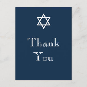 Star of David Thank You Card - Boy