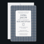 Star of David Tiles Custom Bar Mitzvah B'nai Bat Invitation<br><div class="desc">Perfect card to announce a bar mitzvah, bat mitzvah or other Jewish celebration! Hand made art for you! FULLY CUSTOMIZABLE! Click on “Personalise” above to edit the text. Click "edit using design tool" to adjust the fonts, colours and placements and to delete the back side design if you prefer. Also...</div>