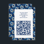 Star of David Watercolor QR Code Bar Bat Mitzvah Enclosure Card<br><div class="desc">Perfect enclosure or RSVP card for a bat mitzvah, bar mitzvah or other Jewish celebration! FULLY CUSTOMIZABLE! Click on “Personalise” above to edit the text and add your link to the QR code. Click "edit using design tool" to adjust the fonts, colours and placements and to delete the back side...</div>
