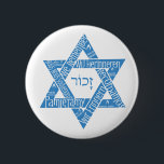 Star of David "We Remember - Never Again" 6 Cm Round Badge<br><div class="desc">I created this Star of David "We Remember -- Never Again" Holocaust Remembrance design on Holocaust Remembrance day. May we always remember and never let it happen again.</div>