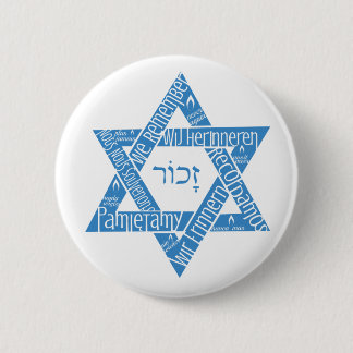 Star of David "We Remember - Never Again" 6 Cm Round Badge