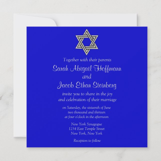 Star of David Wedding Invitations (Front)