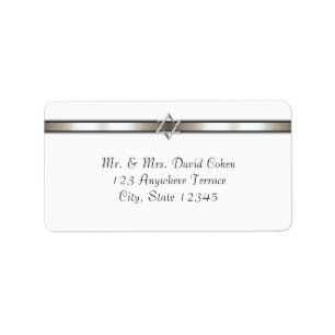 Star of David White Address Label