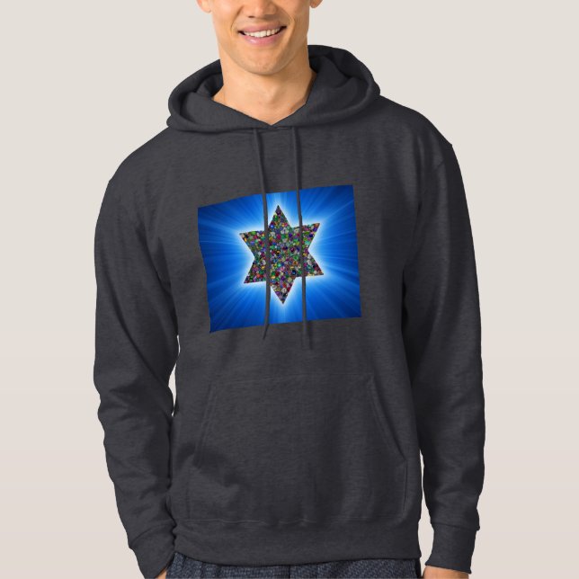 Star of David with Gemstones Hoodie (Front)