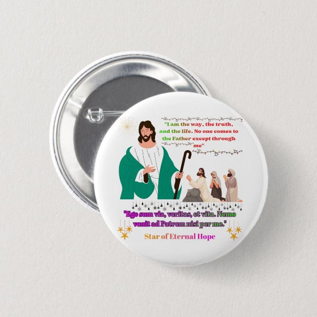 Star of Eternal Hope 6 Cm Round Badge (Front & Back)