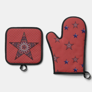 Star of Independence Oven Mitt & Pot Holder Set