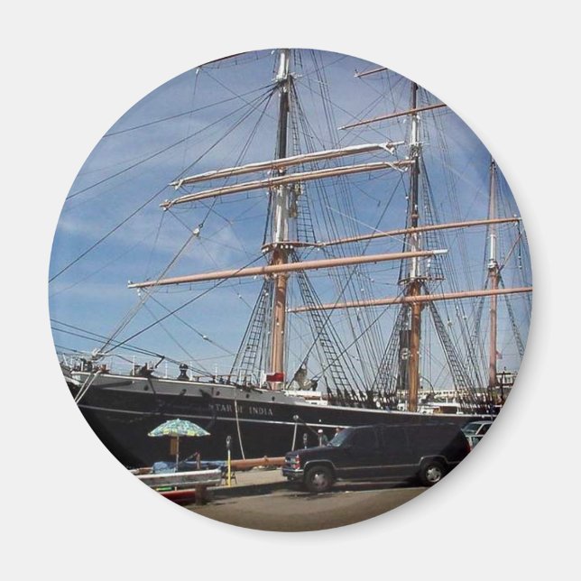 Star Of India At The San Diego Maritime Museum Magnet (Front)