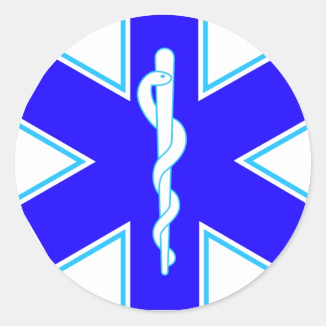 Star of Life (ambulance) Classic Round Sticker (Front)