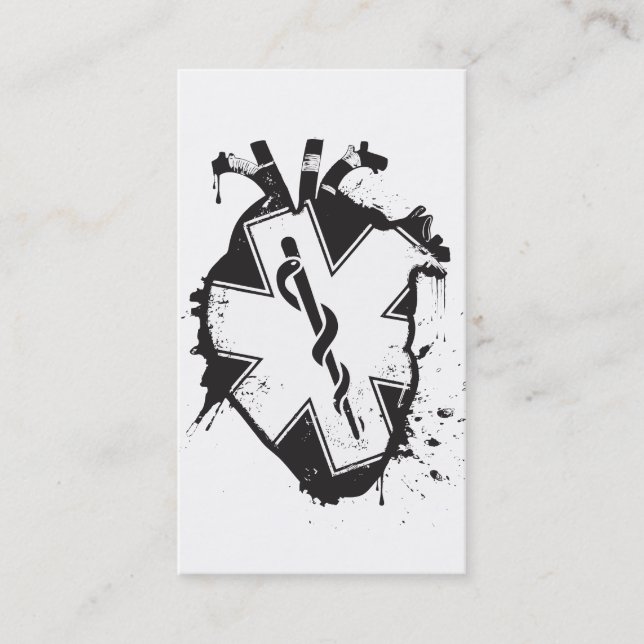 star of life anatomical heart business card (Front)