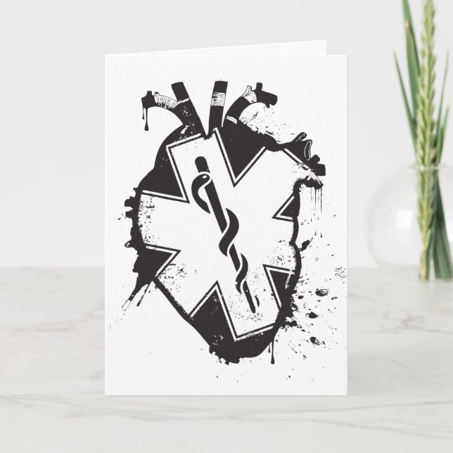 star of life anatomical heart card (Front)