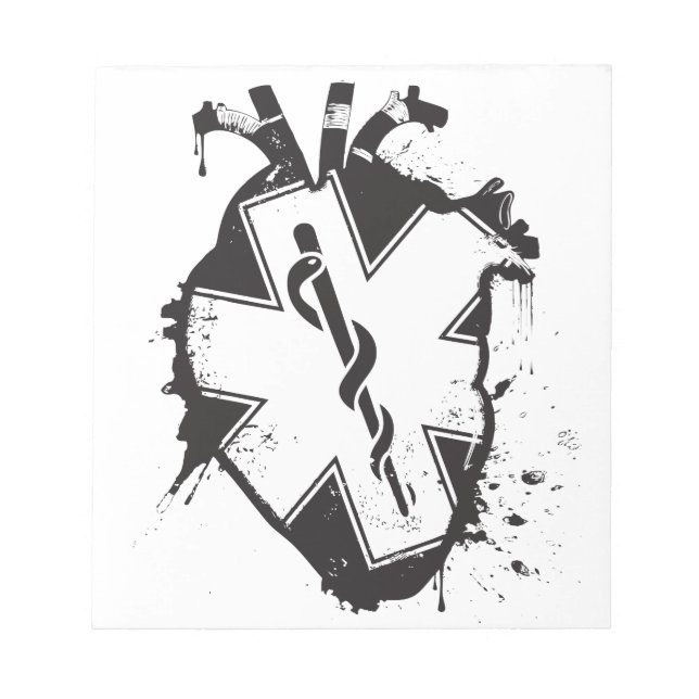 star of life anatomical heart notepad (Front)
