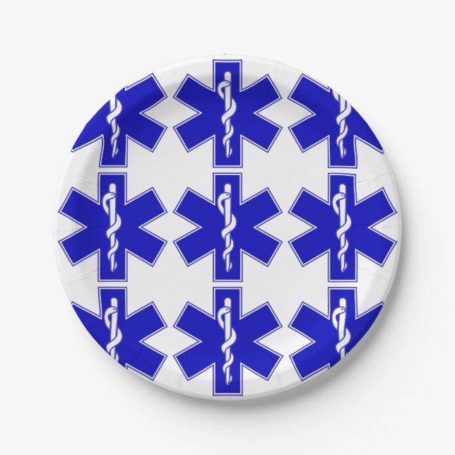 Star of Life (EMT) Paper Plate (Front)